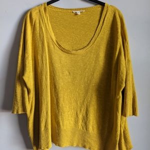 EILEEN FISHER – Chartreuse Stub Linen Cotton Oversized Sweater Top – Size XS